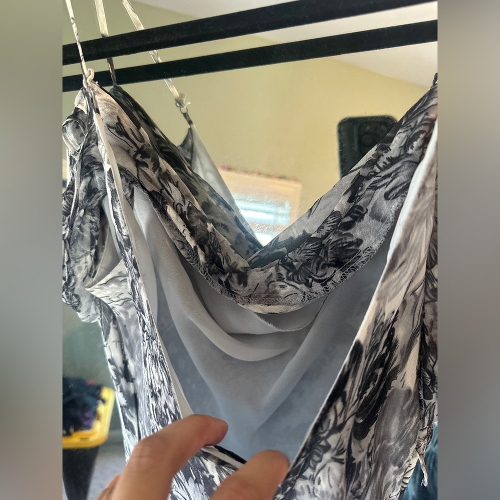 Lapis Silk Black and Grey Floral Dress - Picture 12 of 14